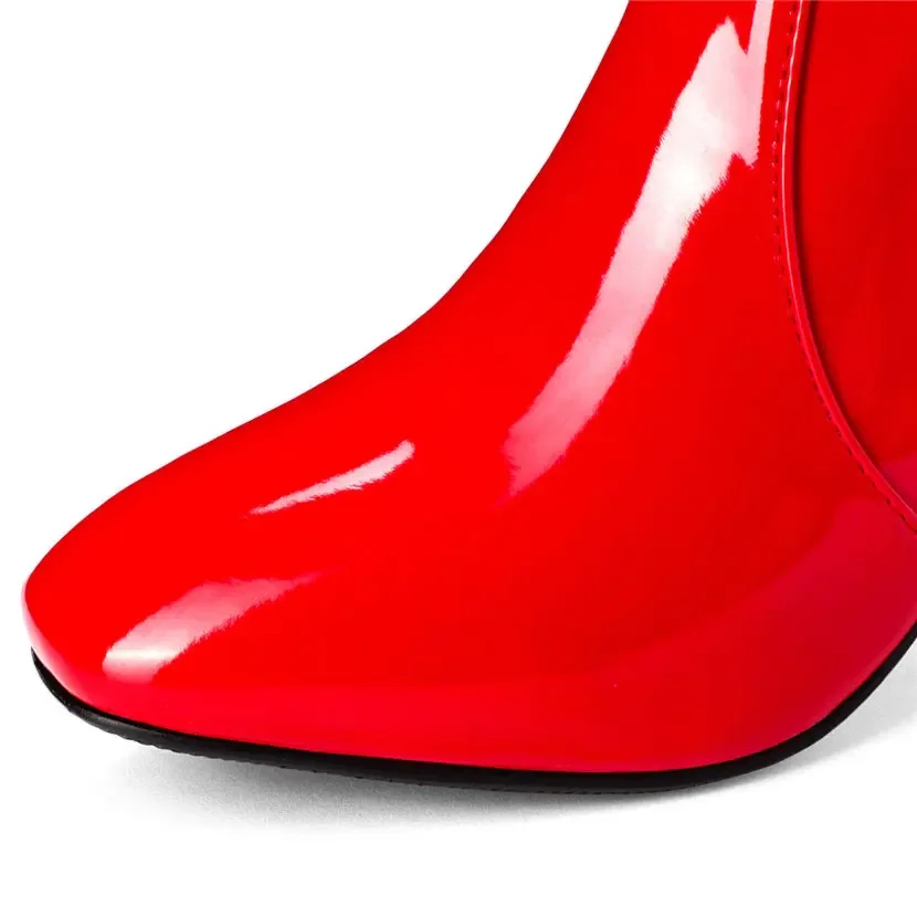 Sepatu bot panjang ritsleting  - Women'S Red Formal Wear ulasan dan harga