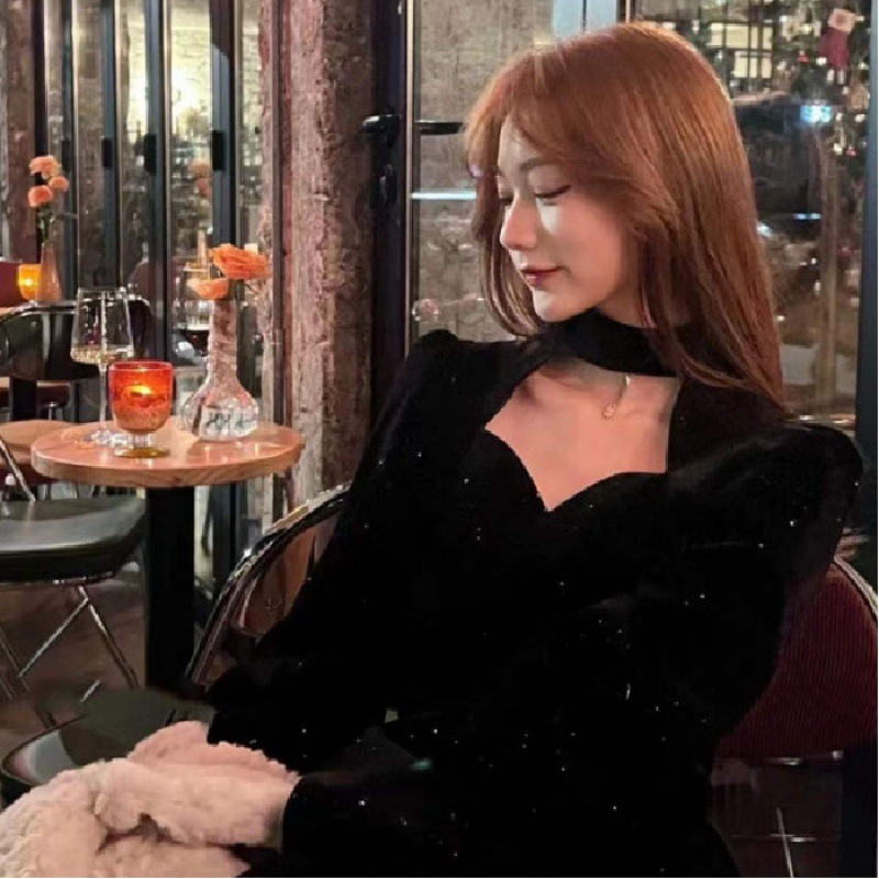 Gaun beludru berkilau halus un - Women'S Red Formal Wear ulasan dan harga